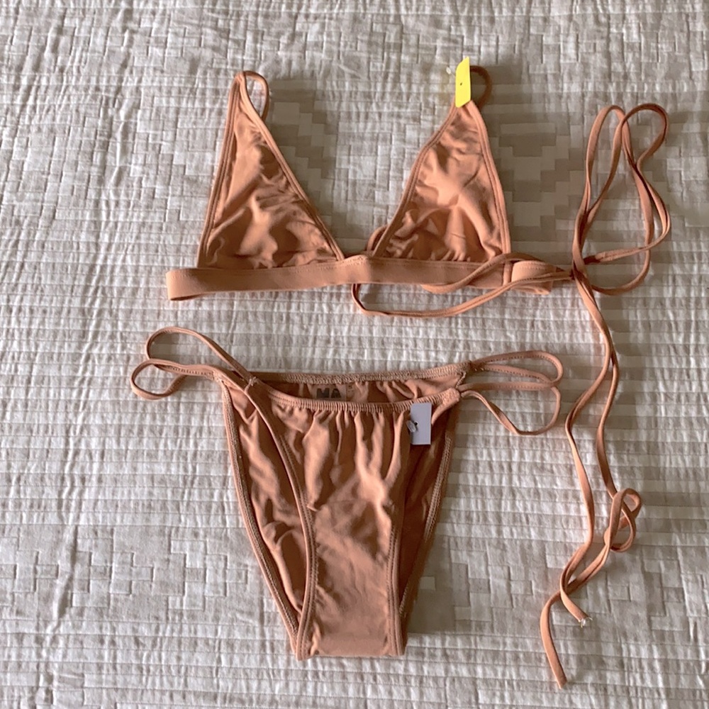 Minimale Animale bikini size small wrap top beige